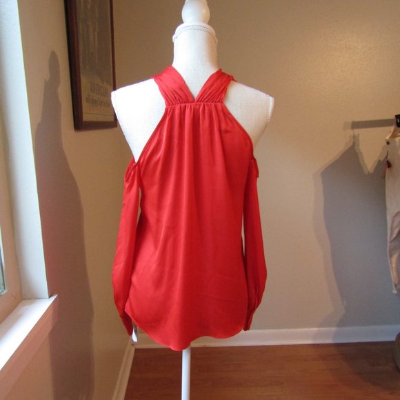 Trina Turk Red Silk Blouse - Picture 5 of 10